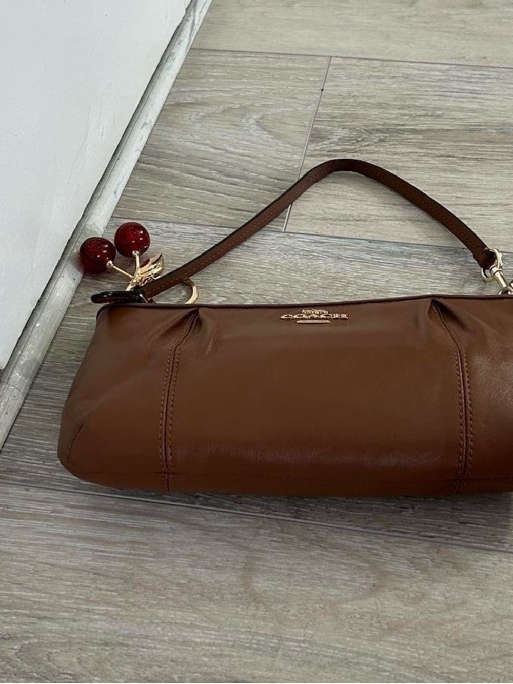 Coach Brown Leather Mini Shoulder Bag with Gold Hardware - Picture 3 of 10